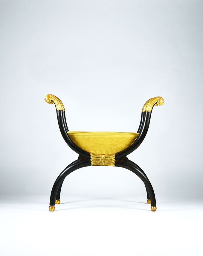 George Smith - A Fine Regency Period Simulated Rosewood and Gilt X-Frame Stool to a Design by George Smith | MasterArt